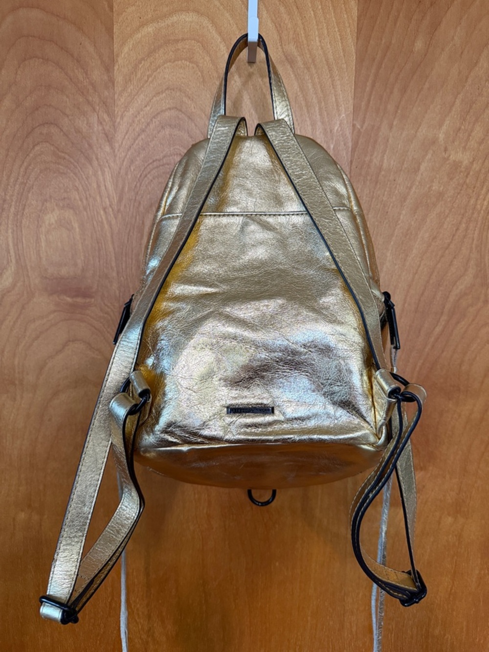 Rebecca Minkoff Metallic Gold Leather Backpack - Picture 4 of 11